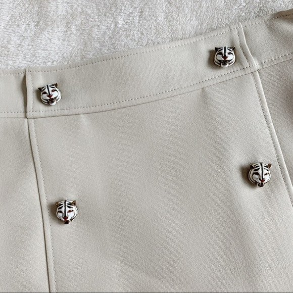 NWT Authentic Gucci Tiger Button Wool Aline Skirt​ - Picture 3 of 16